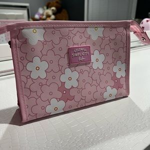 pink makeup flower bag